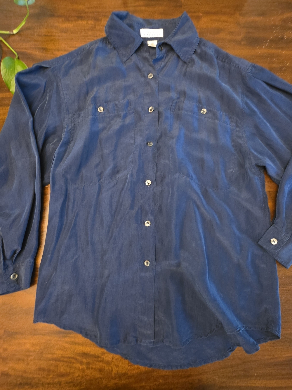 VTG 90s Compagnie Internationale Express 100% Silk Button